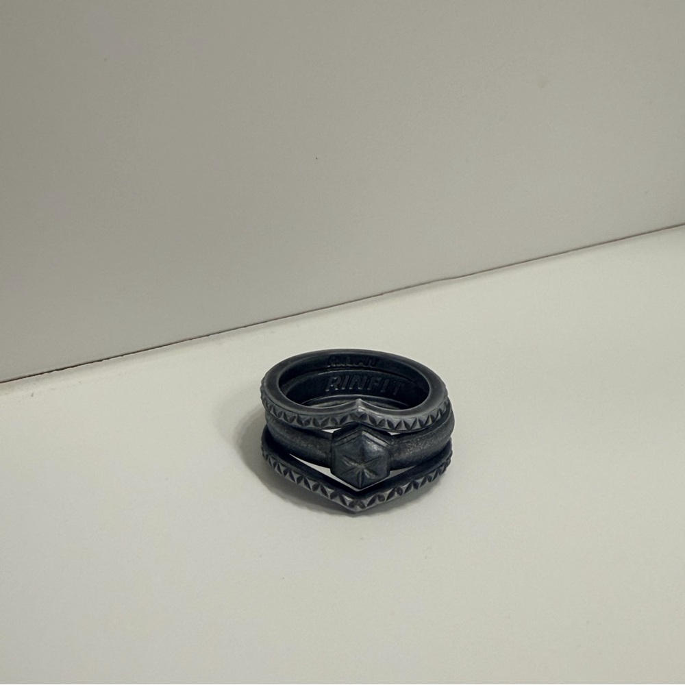 Rinfit Silver Geometric Star Stack Ring - Picture 5 of 9